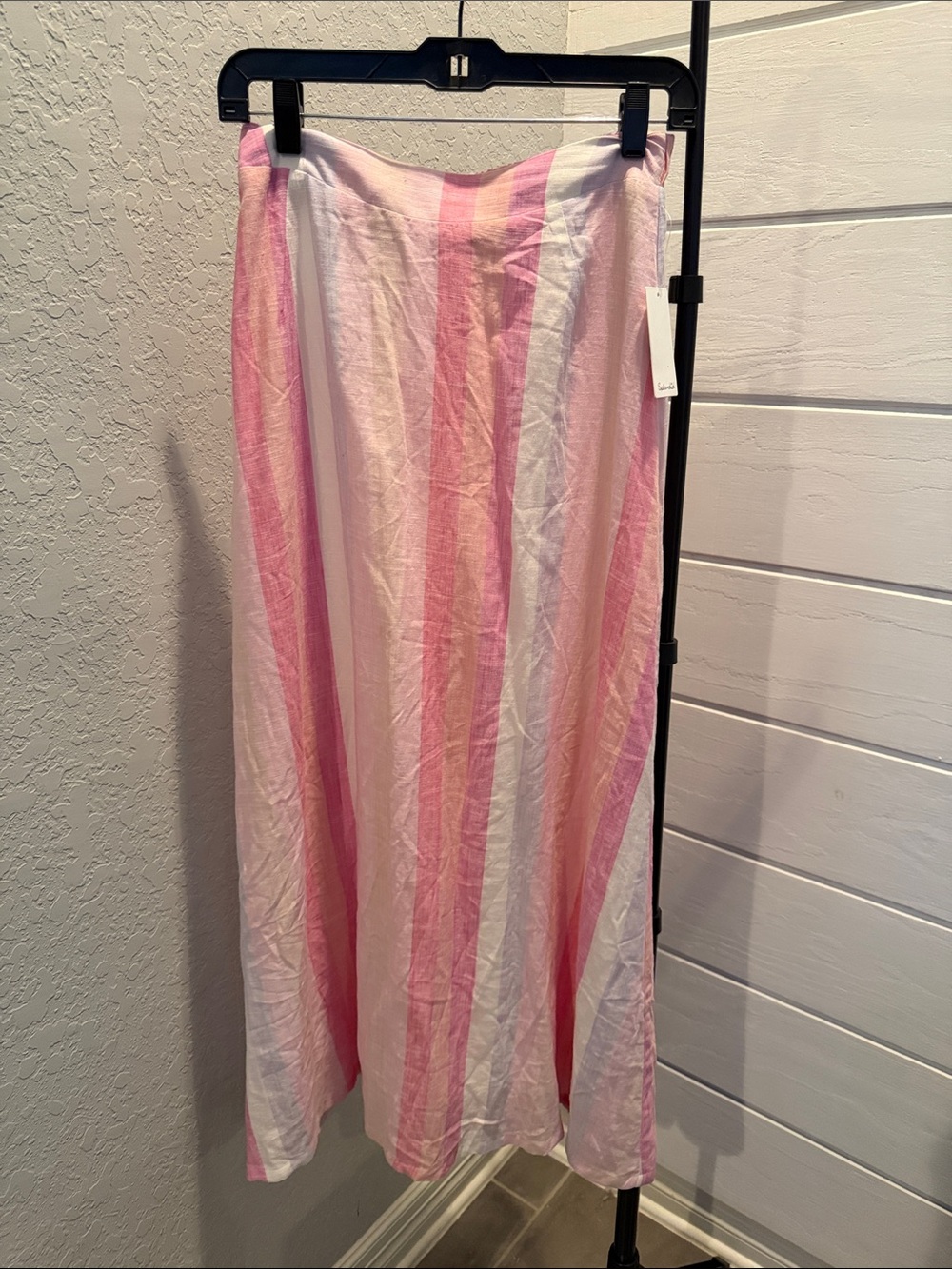 Splendid Pink and White Vertical Stripe Maxi Skirt